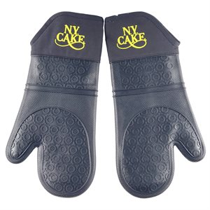 Black & Gold Silicone Oven Mitts (Pair)