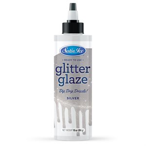 Satin Ice Silver Glitter Glaze - 10oz