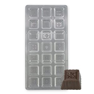 Square with Daisy Polycarbonate Chocolate Mold