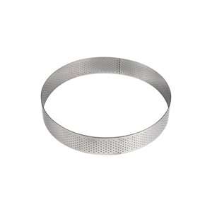 Round Perforated Stainless Steel Tart Ring 3 1 / 2" x 3 / 4"