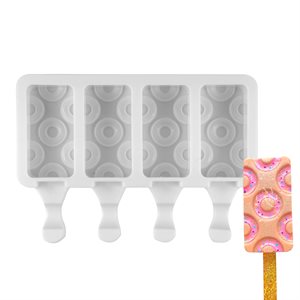 Silicone Mold for Cakesicles, "Donut Bar" - 4 Cavity