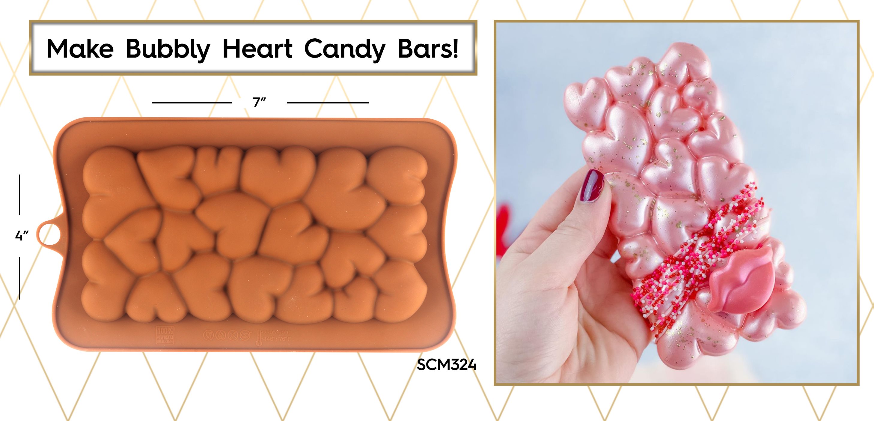 Heart Bubble Chocolate Candy Bar Valentine